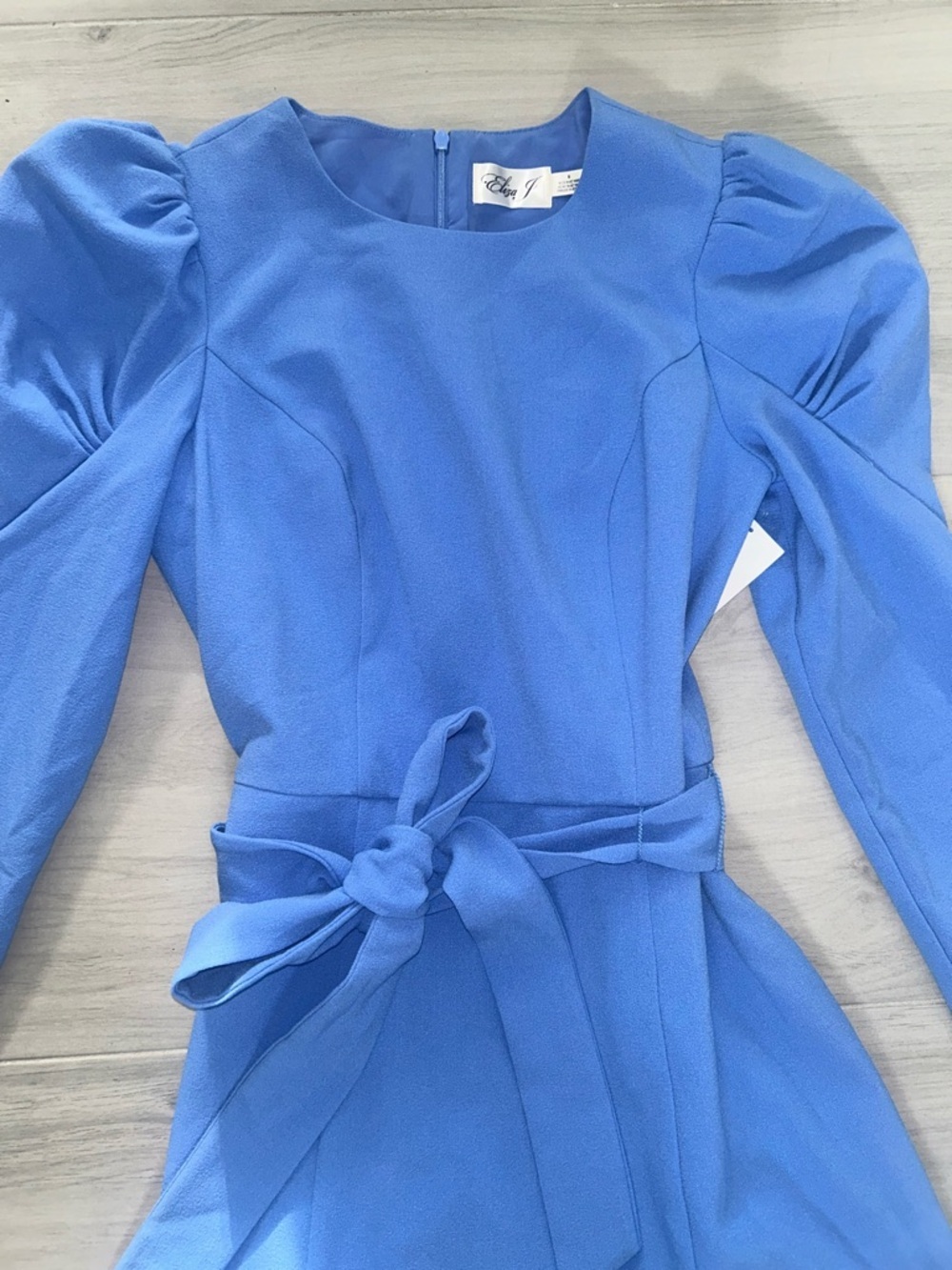 NEW Eliza J Dress tie belt A-line blue size 6 - Picture 4 of 10